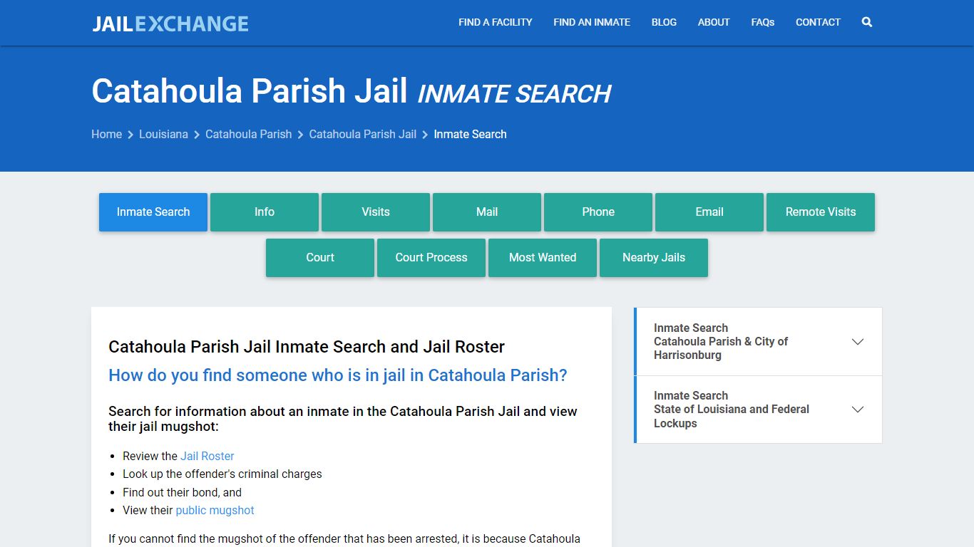 Inmate Search: Roster & Mugshots - Catahoula Parish Jail, LA