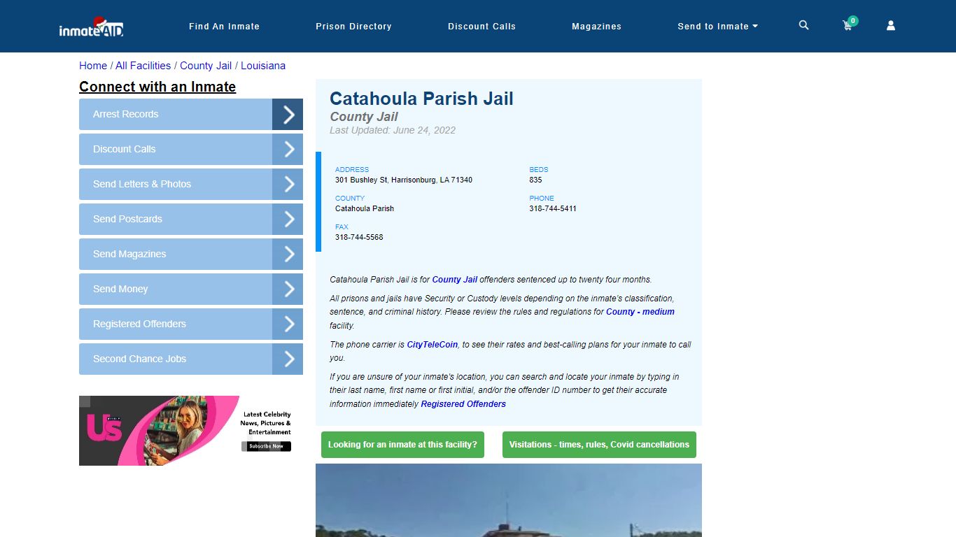 Catahoula Parish Jail - Inmate Locator - Harrisonburg, LA